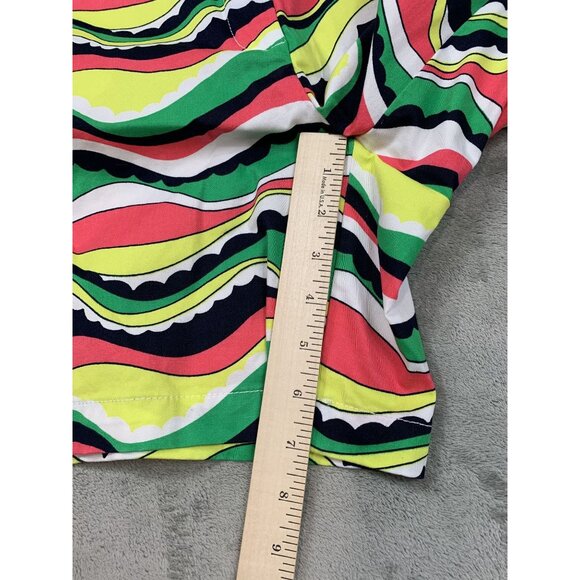 Crown & Ivy Women's Curvy Shorts 16W Multicolor Wavy Pattern MOM Beachy - Picture 7 of 9